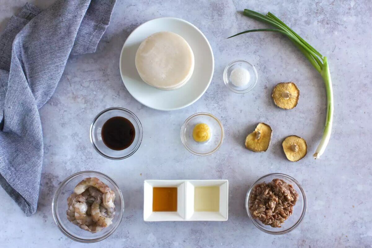 Common ingredients for Shaomai - Shanghai breakfast
