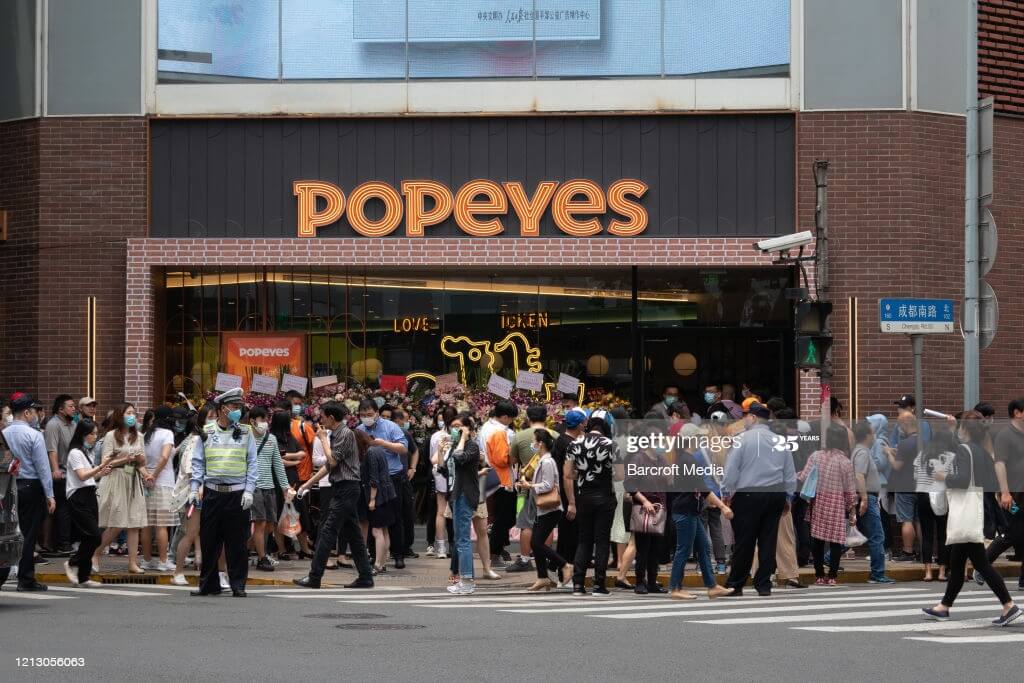Popeyes opening day in Shanghai, China in May 2020.
Photo credit: Costfoto/Barcroft Media via Getty Images